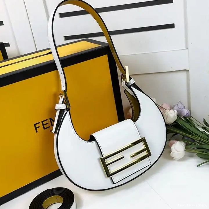 Calf Leather Mini Bag Cookie White Fendi Hobo In 0508